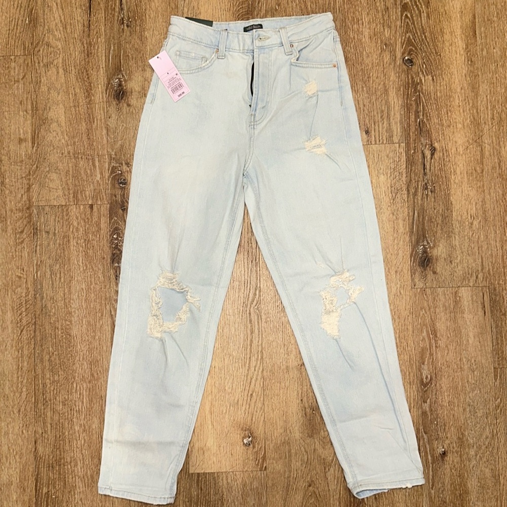 Light blue distressed mom jeans size 4 wild fable